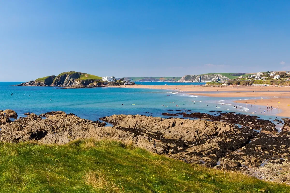 The coast at Bantham, a short walk from Higher Aunemouth Farm